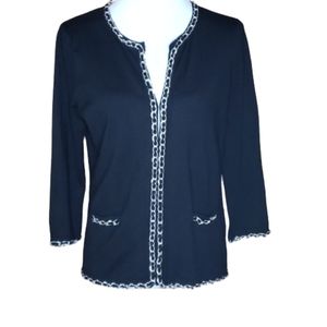 RED Black Cardigan with Chain Enhancements, Suit Jacket